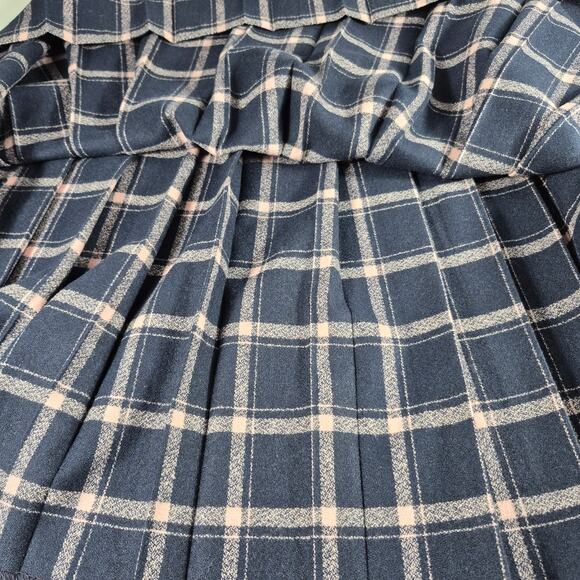 Pendleton USA Blue Pale Pink Plaid Vintage Wool Pleated Skirt 12 - Picture 6 of 6